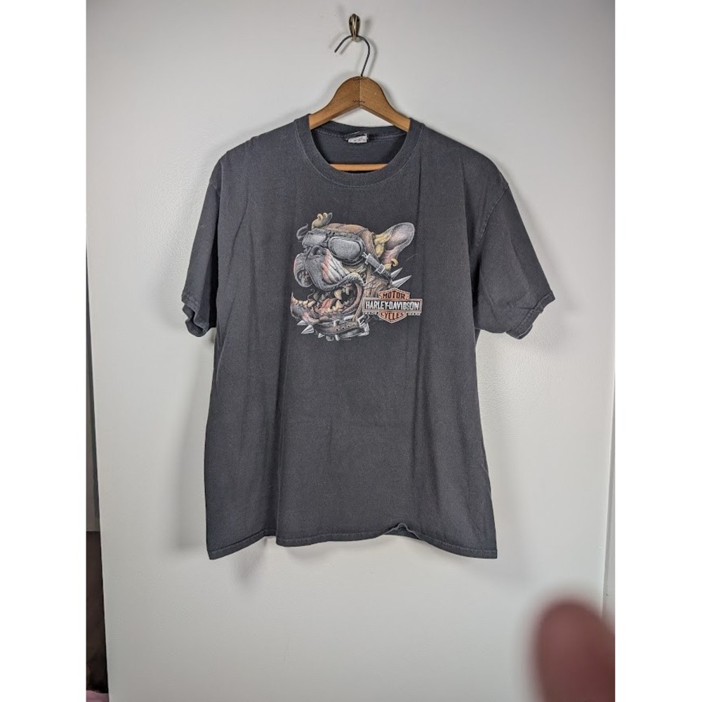 Harley Davidson T-Shirt Size XL R.K. Stratman Travel Dog Riding Glasses Graphic